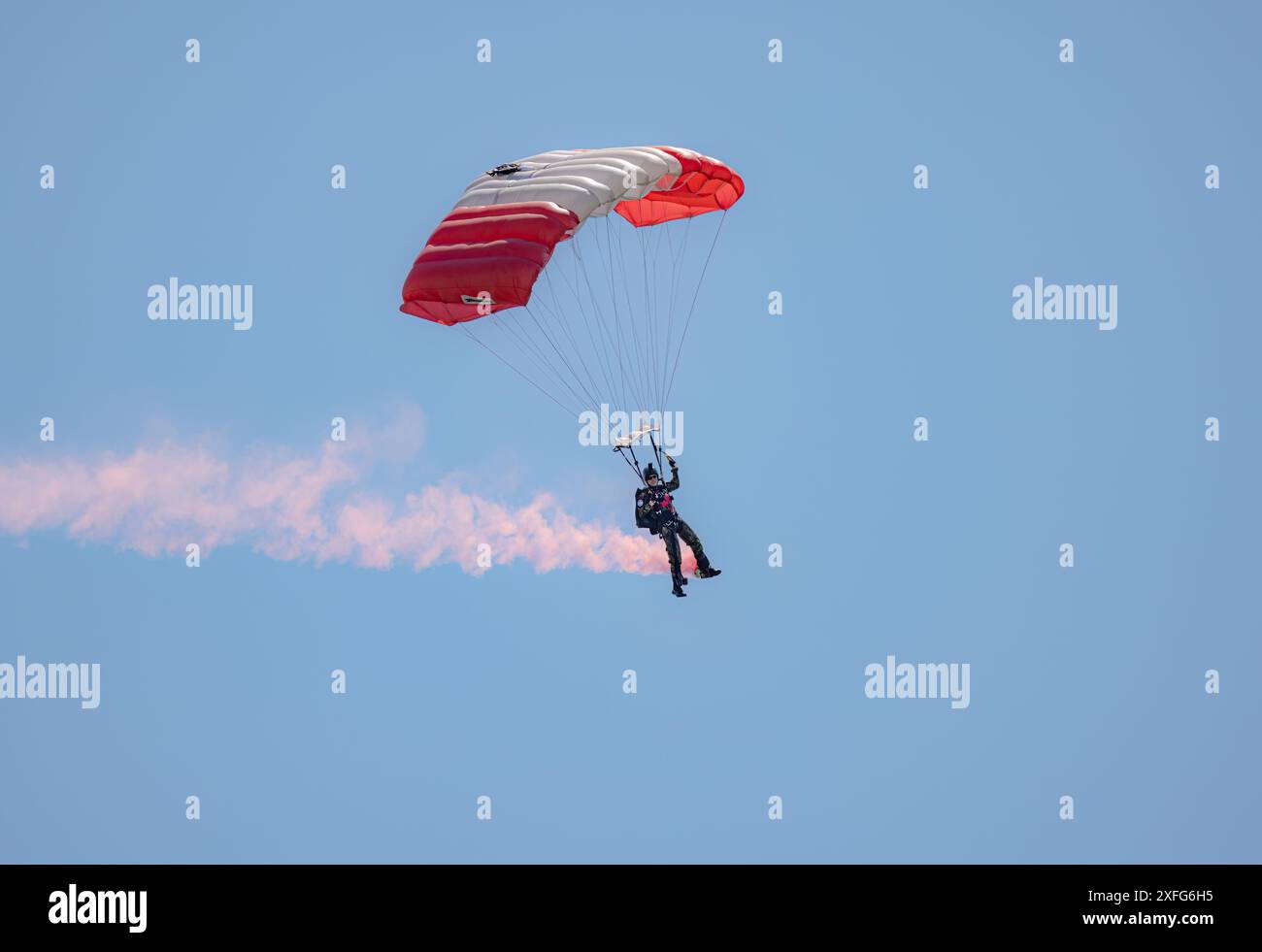 Ottawa, Ontario, Canada, July 1, 2024: Skyhawk parachute team during Canada Day Air Show Stock Photo