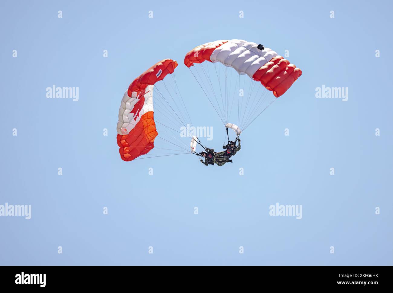 Ottawa, Ontario, Canada, July 1, 2024: Skyhawk parachute team during Canada Day Air Show Stock Photo