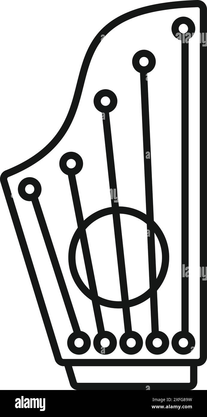 Simple line icon of a gusli, a traditional musical instrument Stock ...