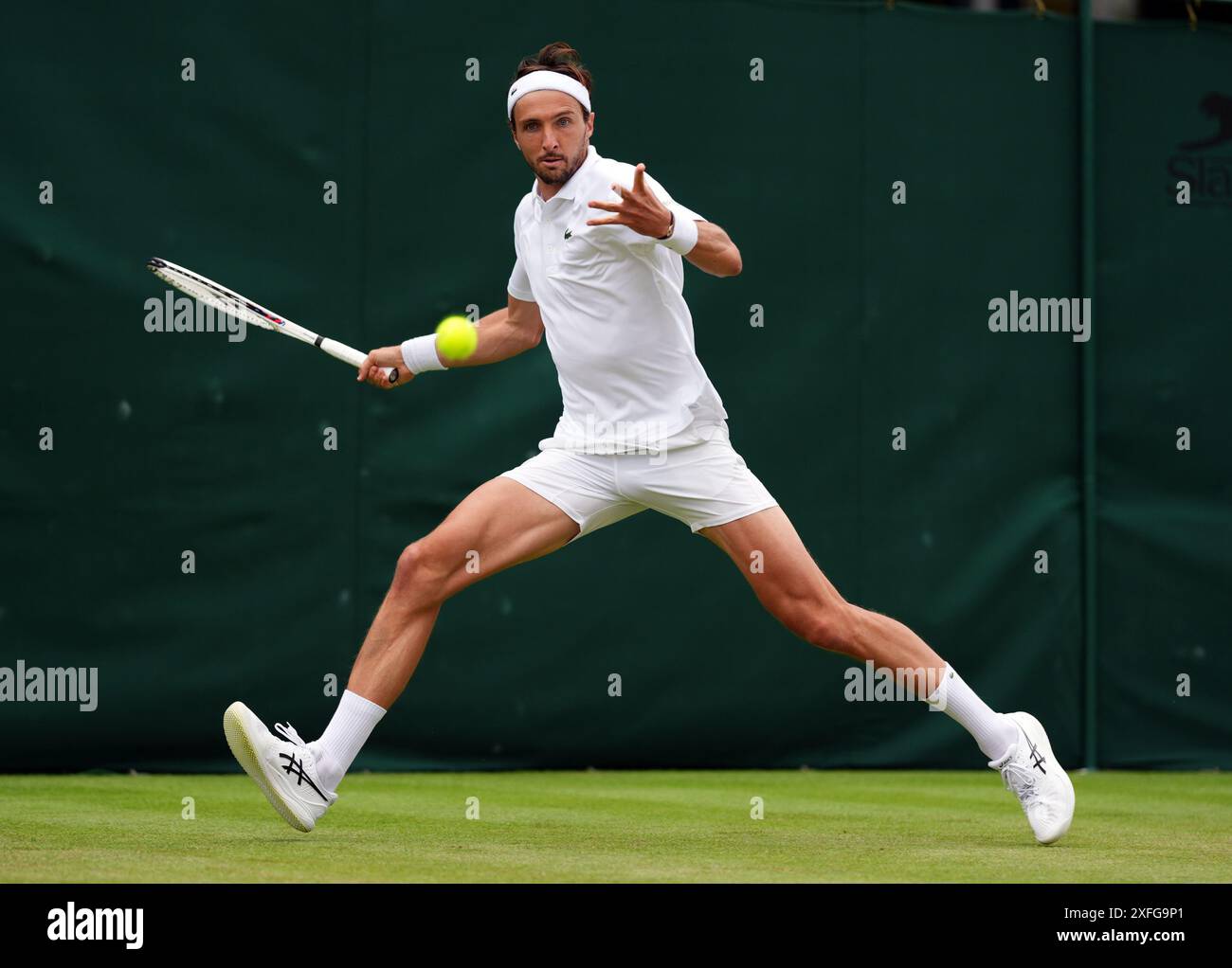 Arthur Rinderknech in action against Kei Nishikori (not pictured) on ...