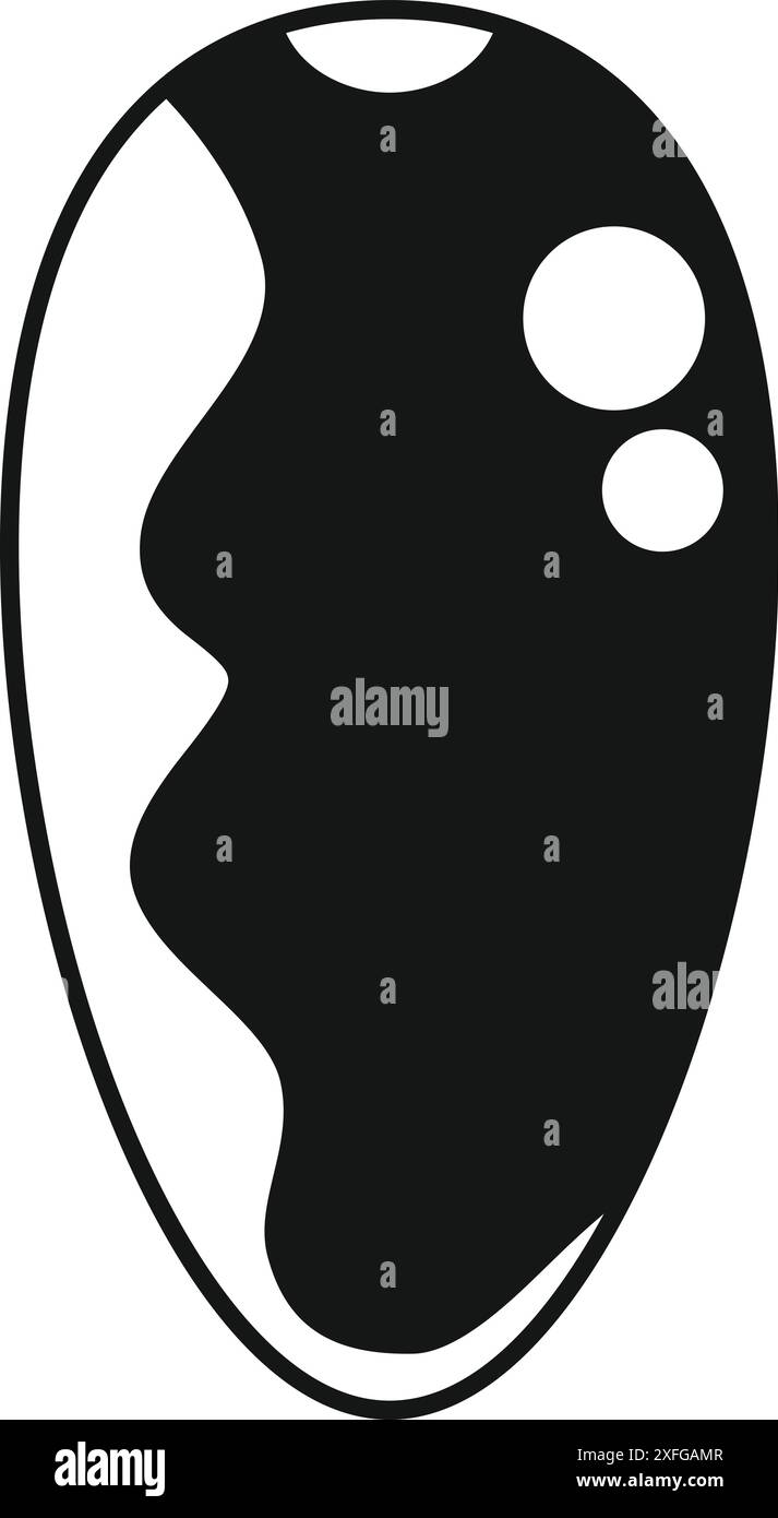 Abstract black and white graphic shape depicting minimalist design ...