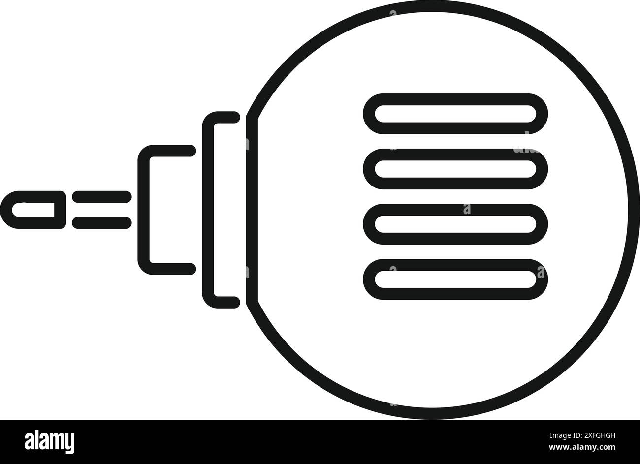 Electronic mini microphone is connecting to the device using jack cable Stock Vector