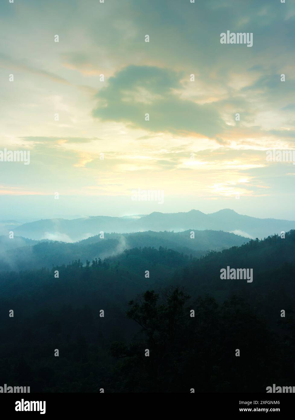 beautiful foggy hills Stock Photo - Alamy