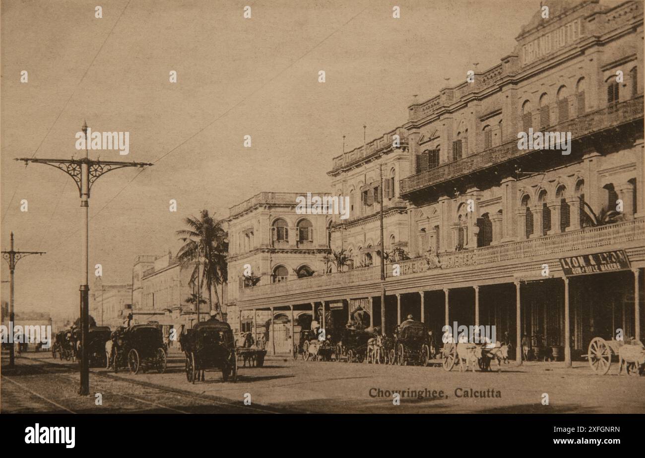 Chowringhee, Calcutta. 1870-1920 photograph of Calcutta (Kolkata ...