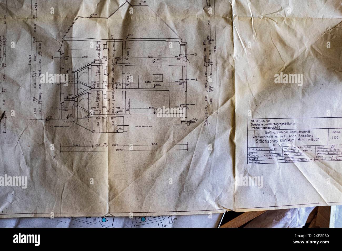 Structural Drawings Room insde the former Stasi Hospital containing ...