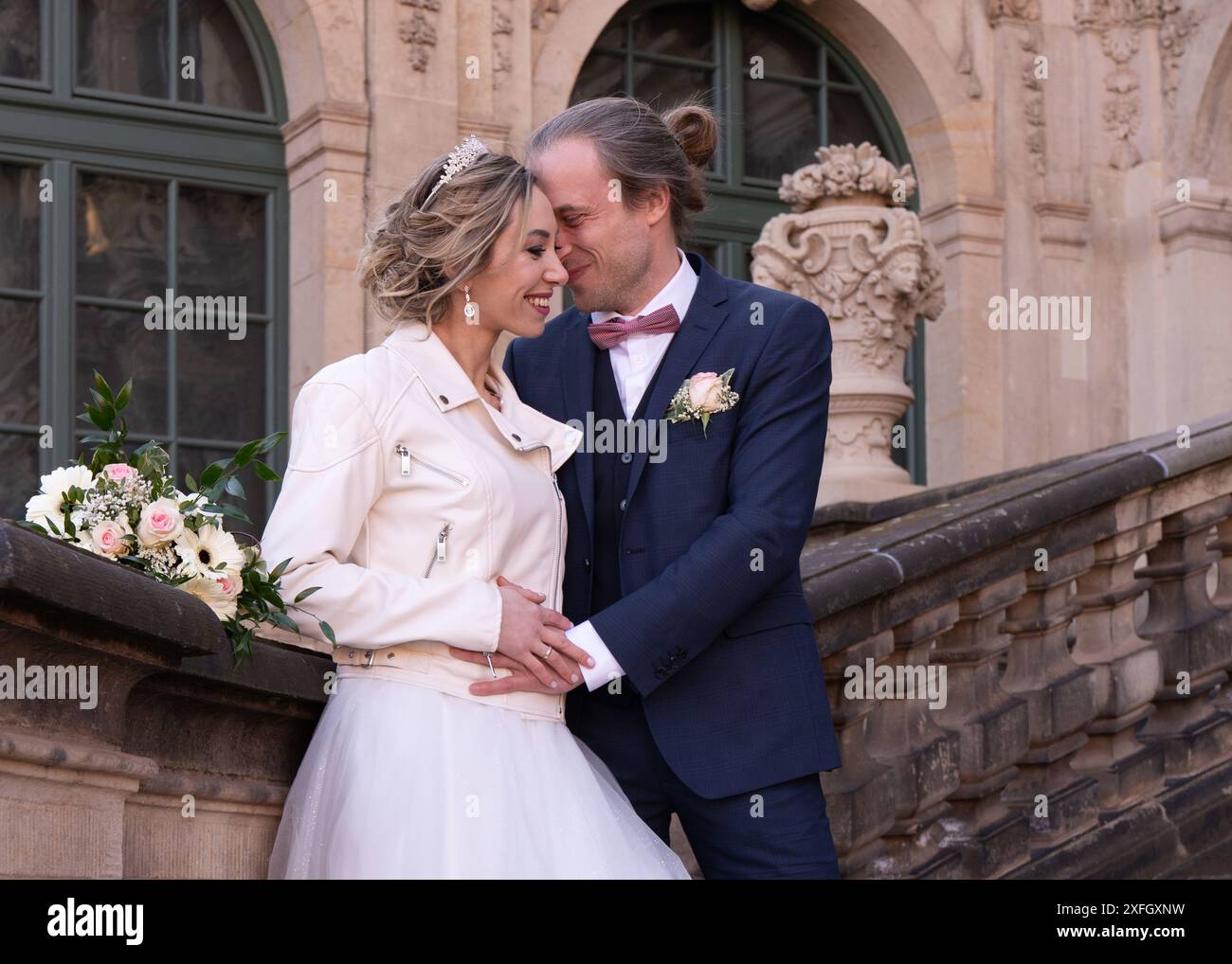 Happy newlywed couple tenderly hi-res stock photography and images - Alamy