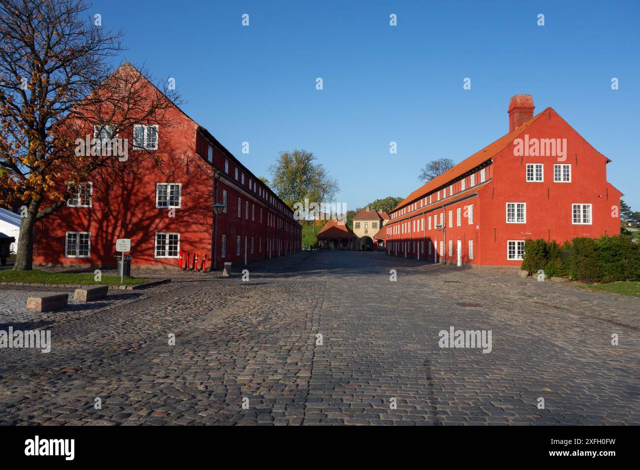 Red Denmark COPENHAGEN, DENMARK - OCTOBER 28, 2014: Kastellet red buildings in ...