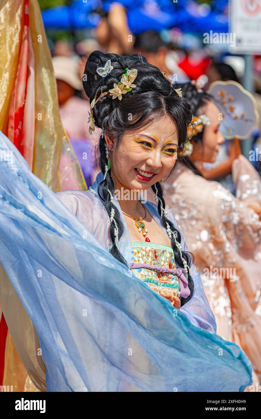 Beautiful young women in the 2024 Steveston Canada Day Parade Stock