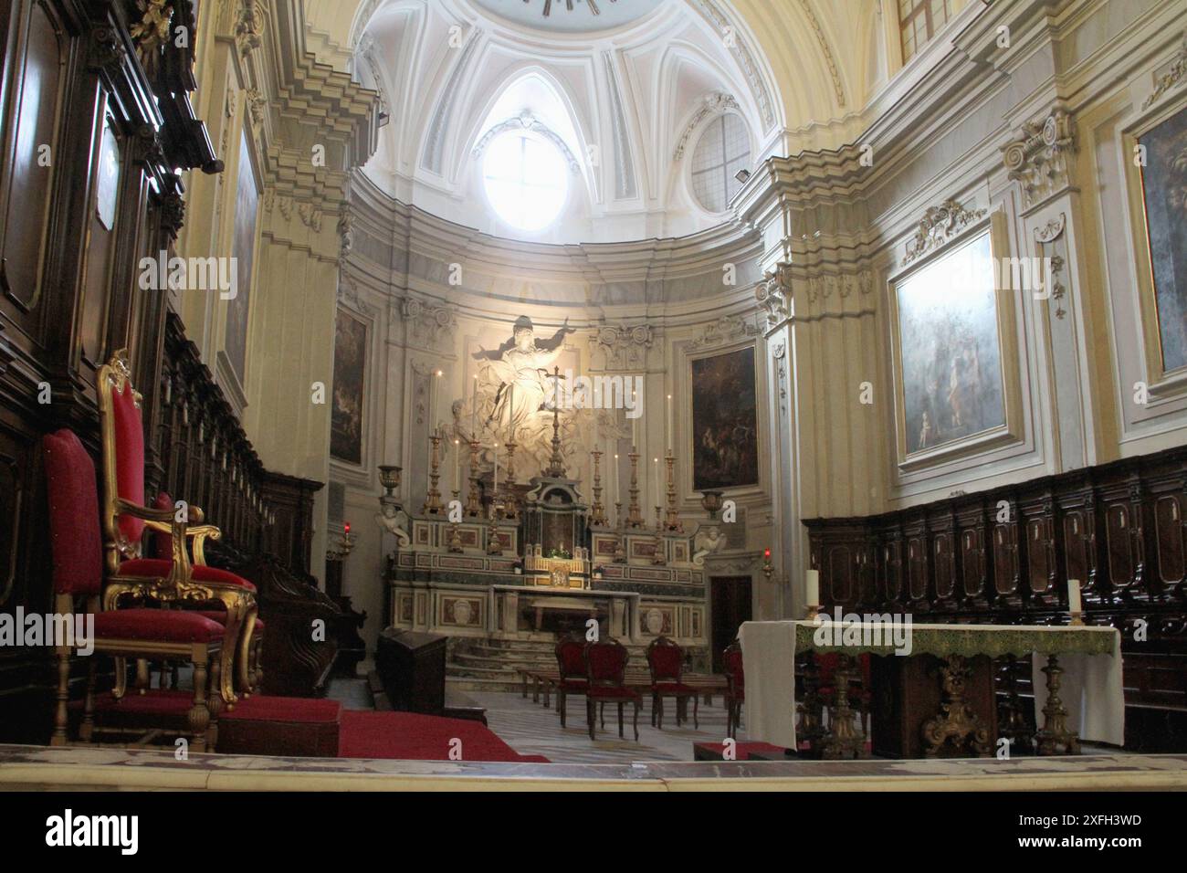 Molfetta, Italy. Interior of the Molfetta Cathedral. The choir stalls