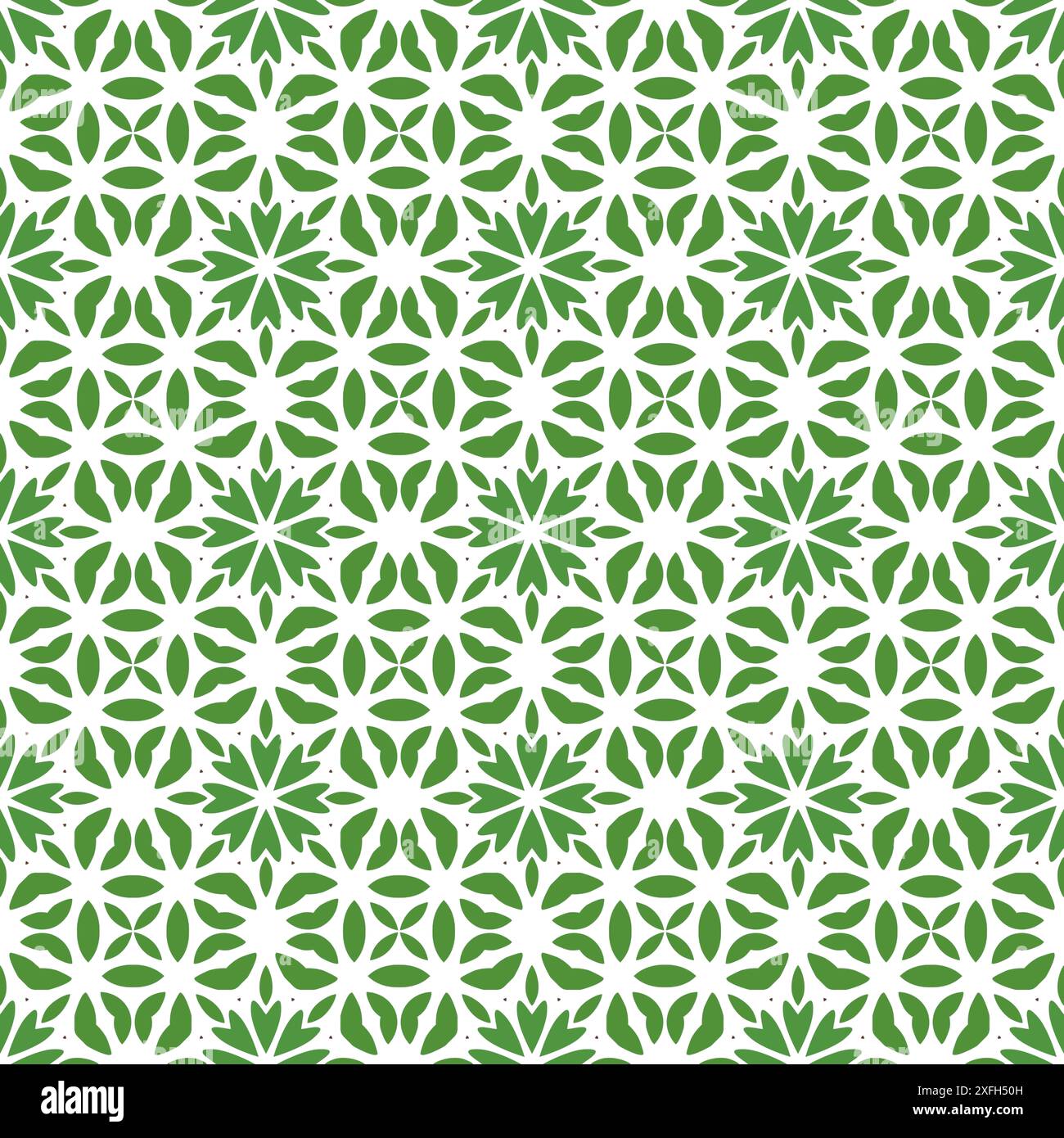 Seamless green and white floral geometric pattern background Stock ...