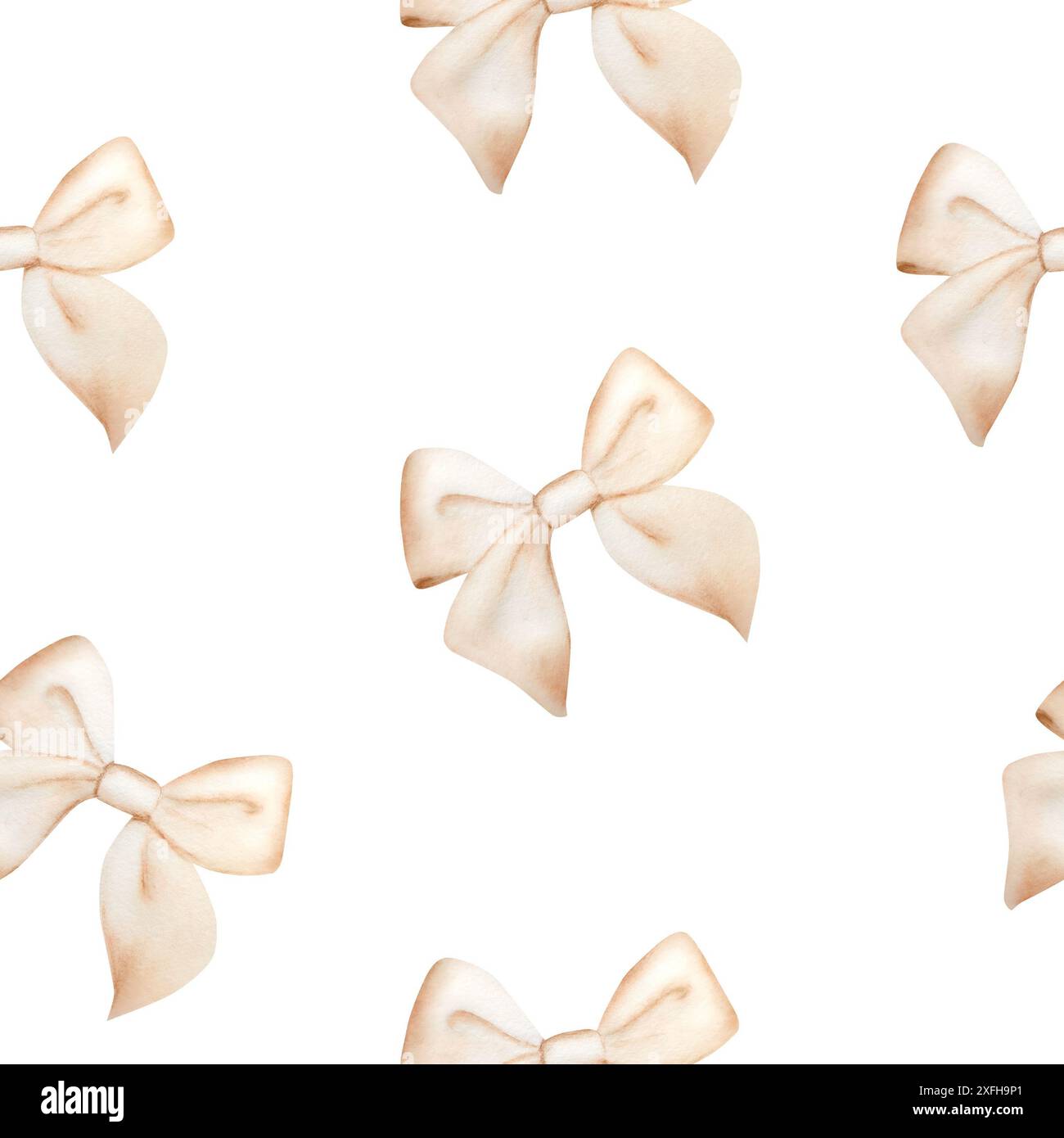 Pastel Ribbon Pattern Seamless pattern with birthday and holiday pastel ribbon bow. Hand ...