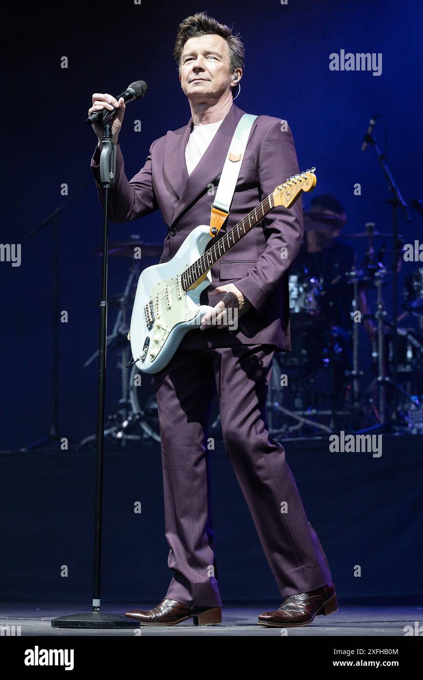 Eden Project, Bodelva, UK 3rd Jul 2024. Rick Astley performs at the ...