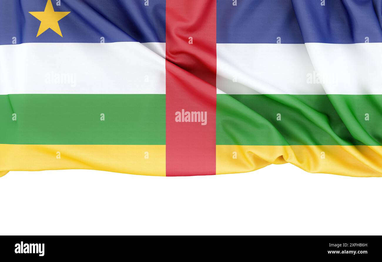 Flag of Central African Republic isolated on white background with copy ...