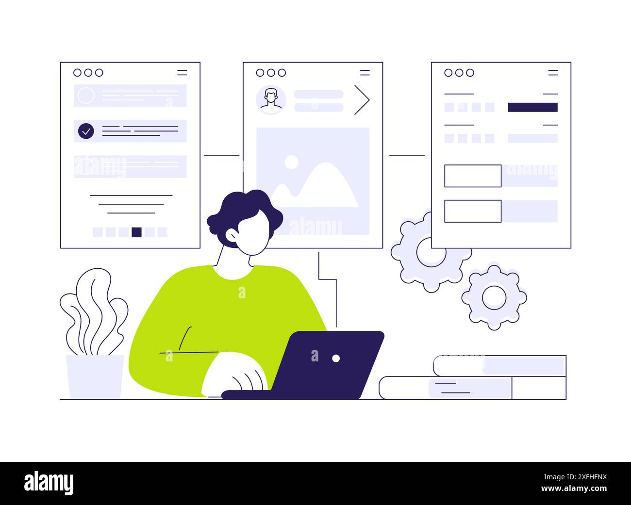 UX wireframes abstract concept vector illustration Stock Vector Image ...
