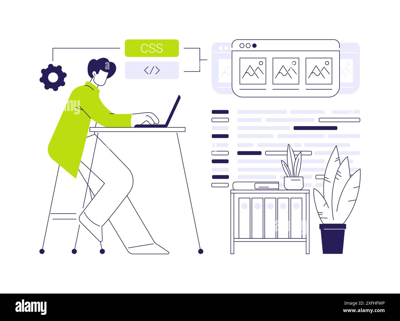 CSS code abstract concept vector illustration Stock Vector Image & Art ...
