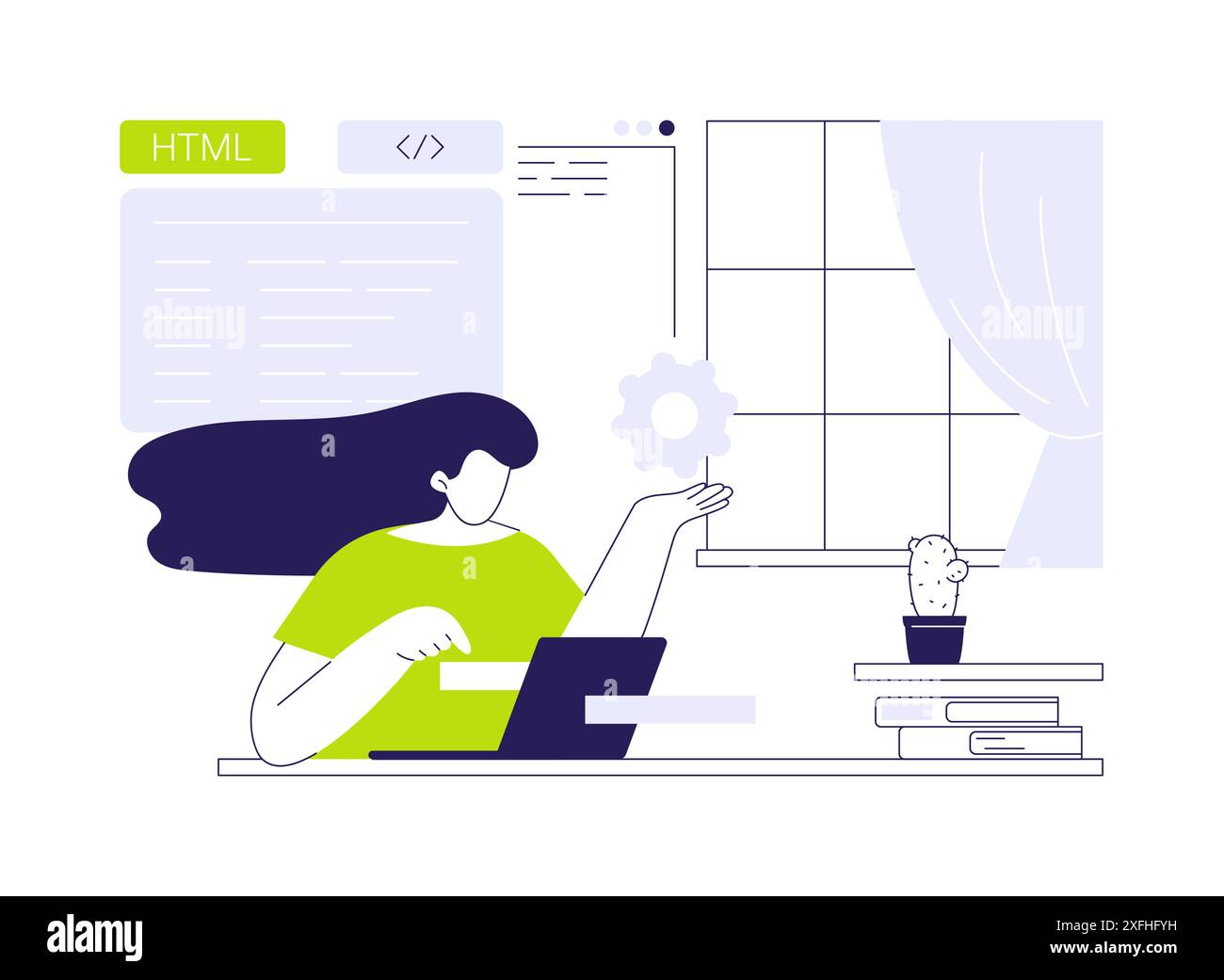 HTML coding abstract concept vector illustration Stock Vector Image ...