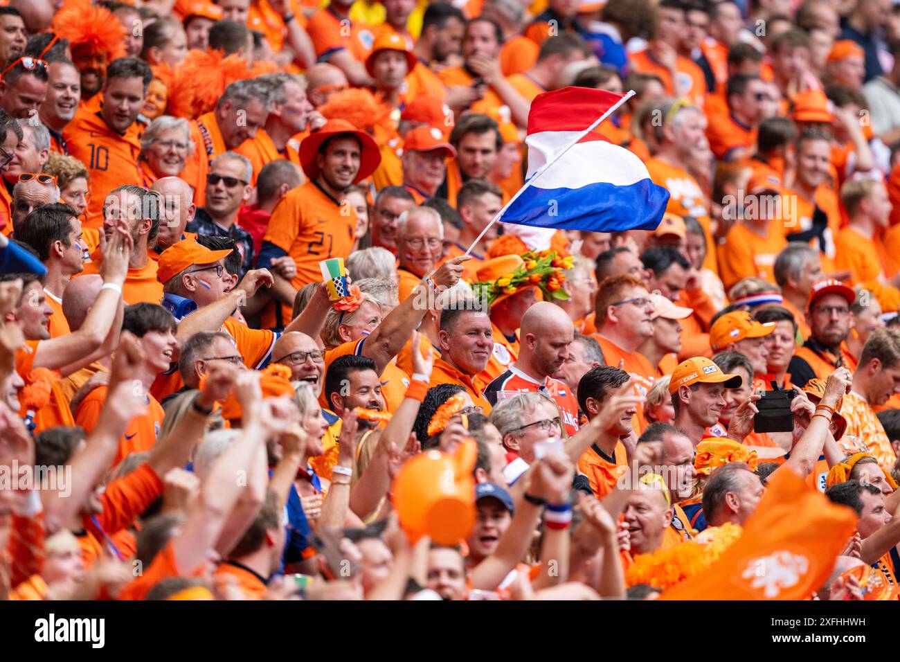 Munich, Germany. 02nd, July 2024. Football fans of the Netherlands seen ...