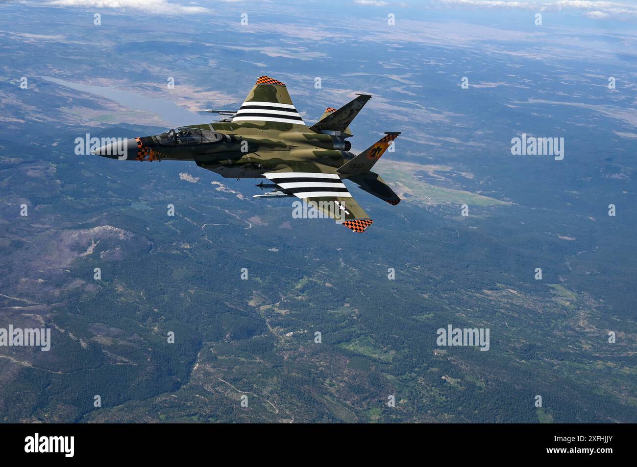 An F-15C Eagle assigned to the 142nd Fighter Wing departs after ...