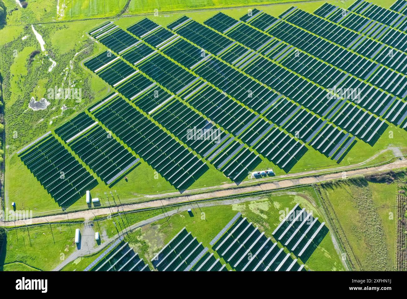 Solar panels sunset aerial view hi-res stock photography and images - Alamy