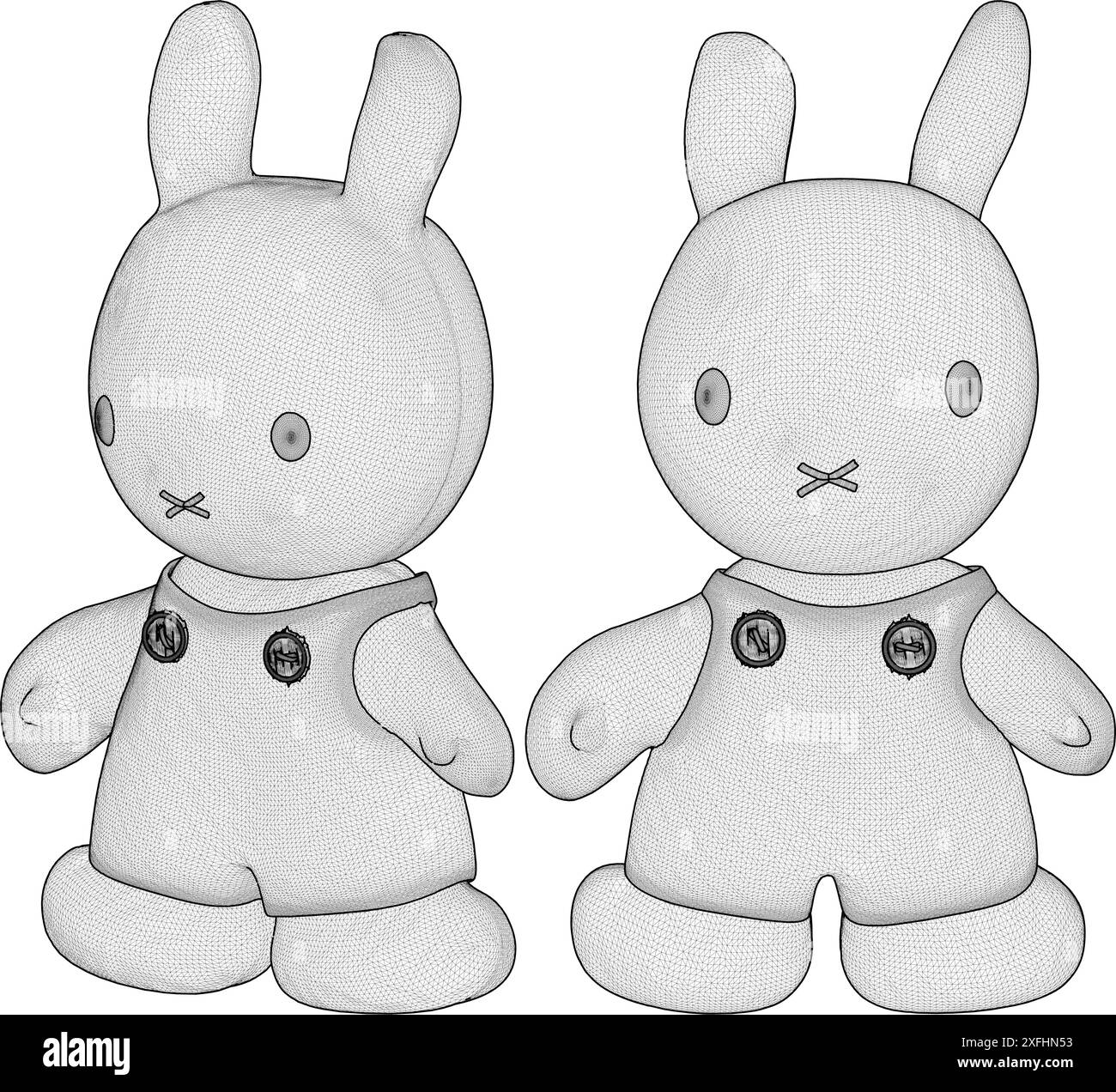 Rabbit Doll Toy Vector. Illustration Isolated On White Background. A ...