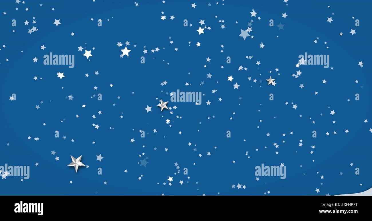 Image of stars on blue background Stock Photo - Alamy