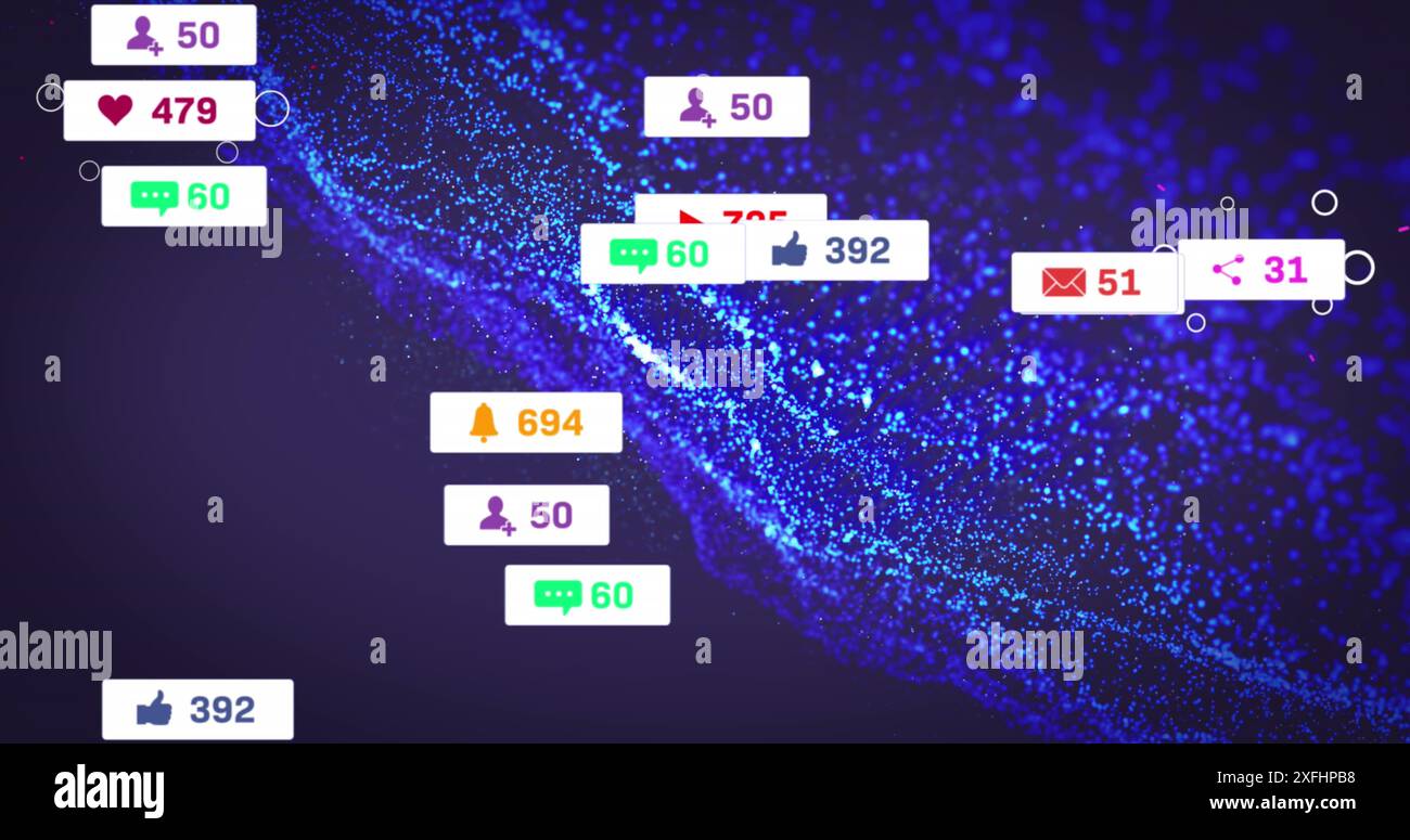 Notification Abstract Background Image of notification bars over dots forming dynamic pattern against ...