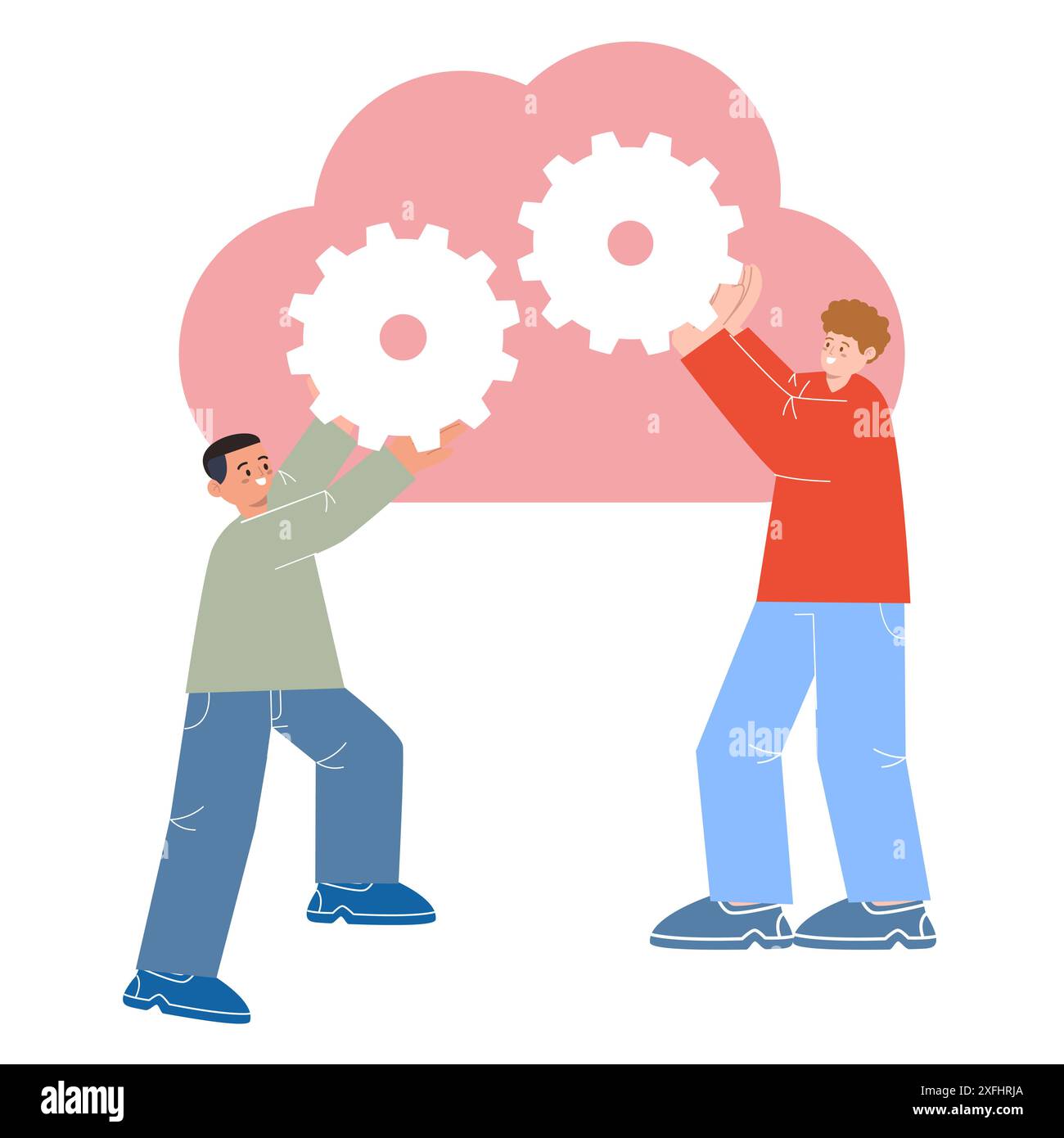 Cloud engineer expert setup dev ops maintenance web server environment team collaboration online Stock Vector