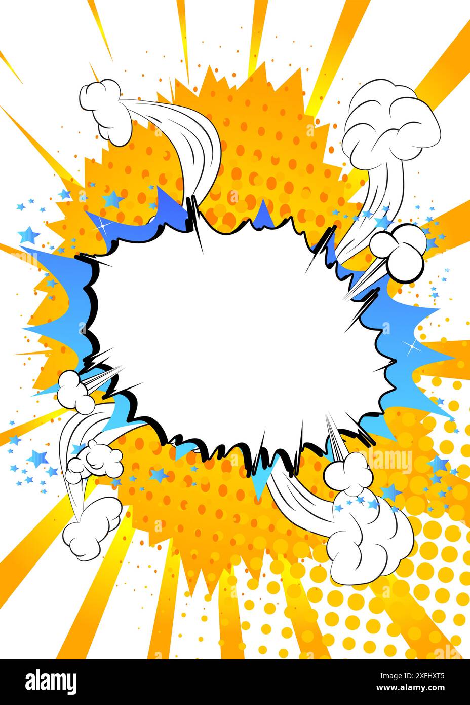 Cartoon blank speech bubble, comic book classic background. Retro ...