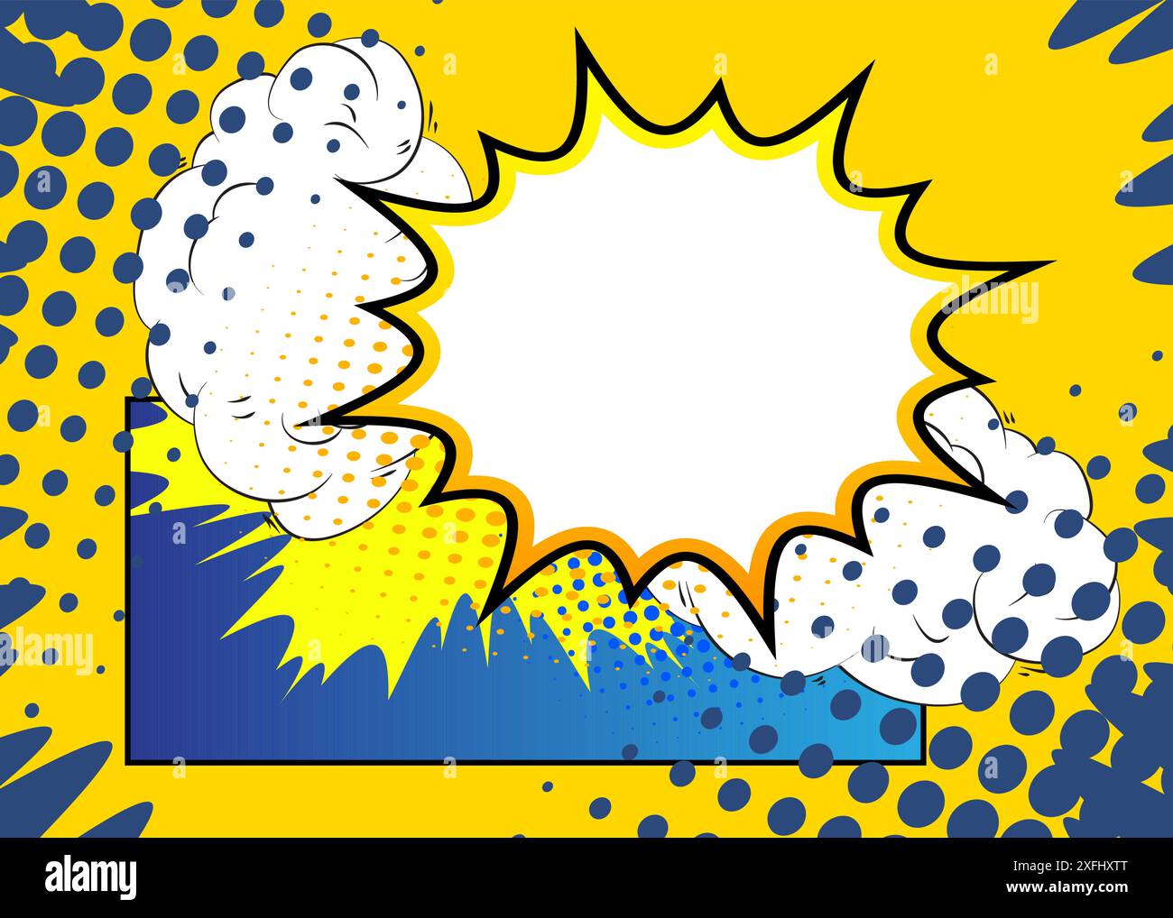 Cartoon blank speech bubble, comic book classic background. Retro ...