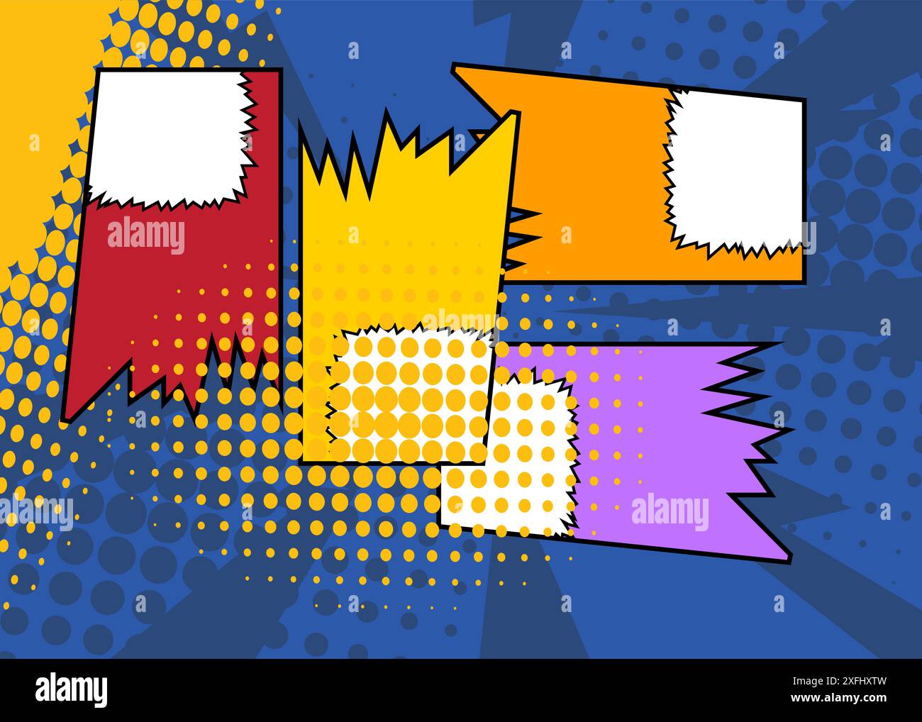 Cartoon blank speech bubble, comic book classic background. Retro ...