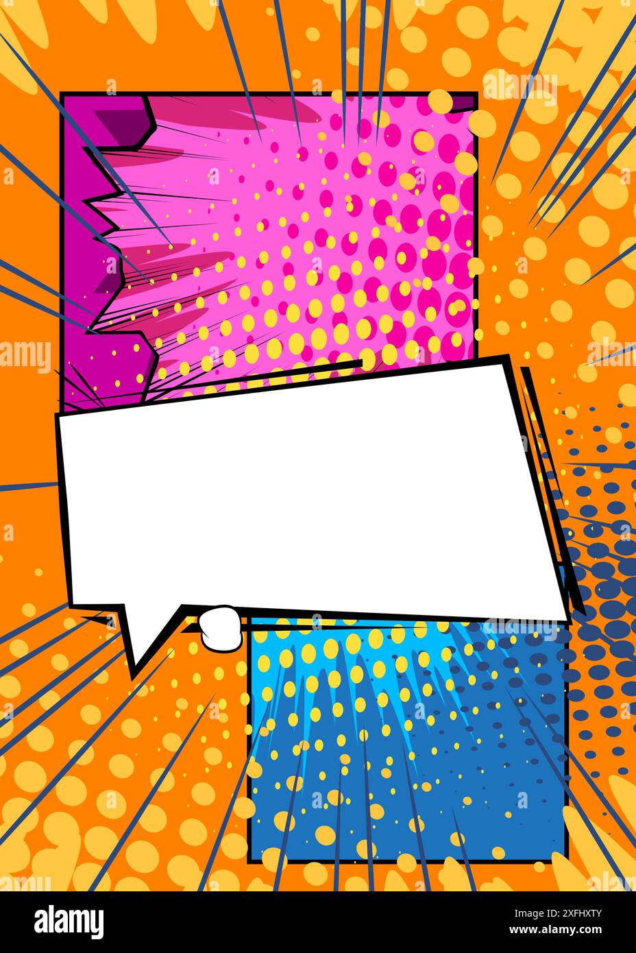Cartoon blank speech bubble, comic book classic background. Retro ...