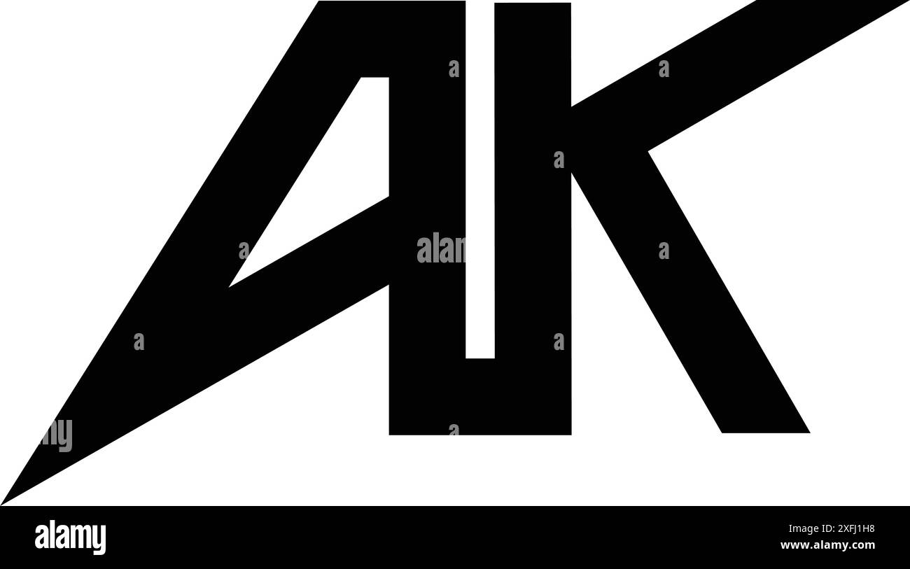 letter a k logo illustration design Stock Vector