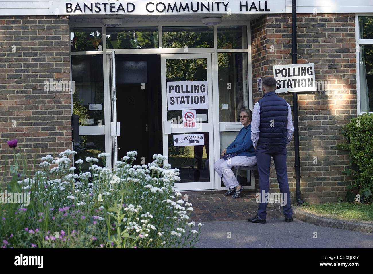 4th July, 2024 Electors waits for the doors to open in the Banstead