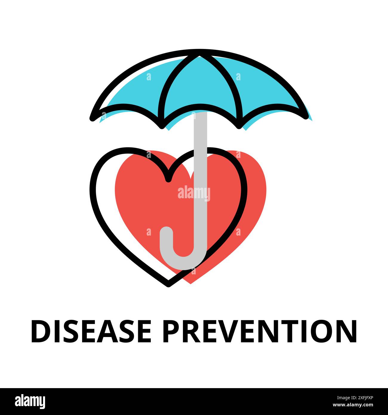 Concept of Disease Prevention icon, modern flat editable line design vector illustration, for graphic and web design Stock Vector