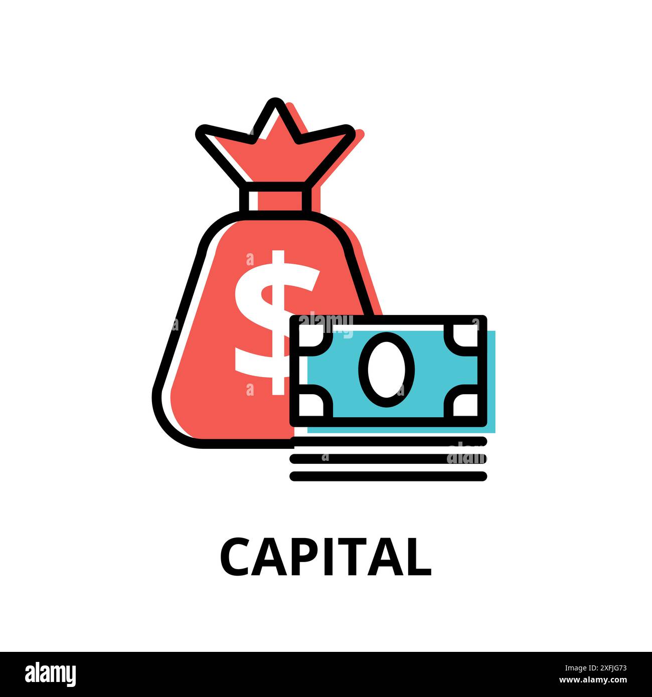 Concept of Capital icon, modern flat thin line design vector ...