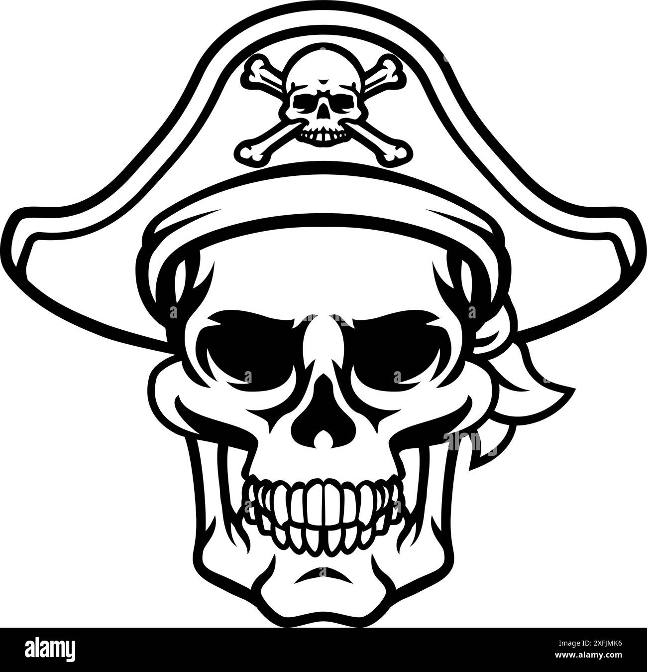 Pirate Hat Skull and Crossbones Cartoon Stock Vector Image & Art - Alamy