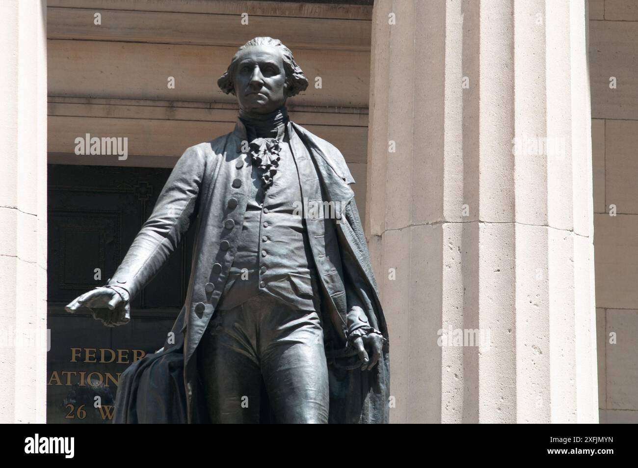 Statue of George Washington in front of the Federal Hall National ...