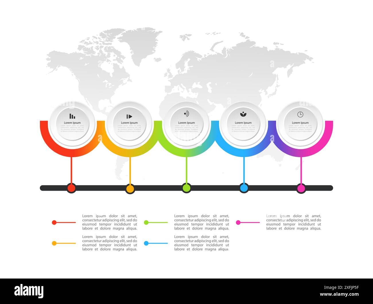 Business data visualization, infographic concept, vector illustration on white background Stock Vector