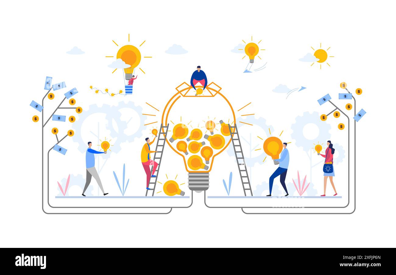 Business Idea concept, modern flat design vector illustration, on white background Stock Vector