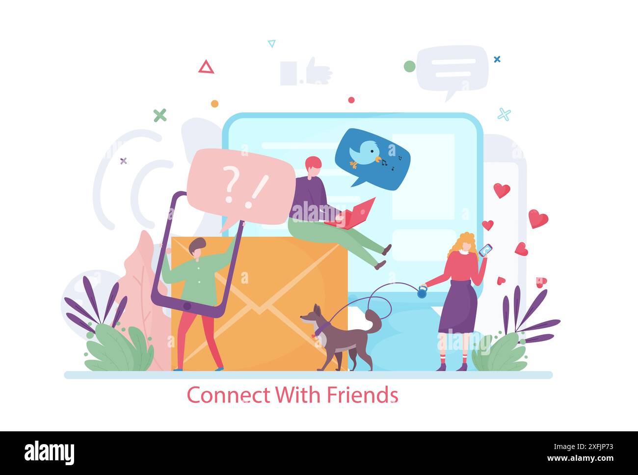 Electronic friendship Stock Vector Images - Alamy
