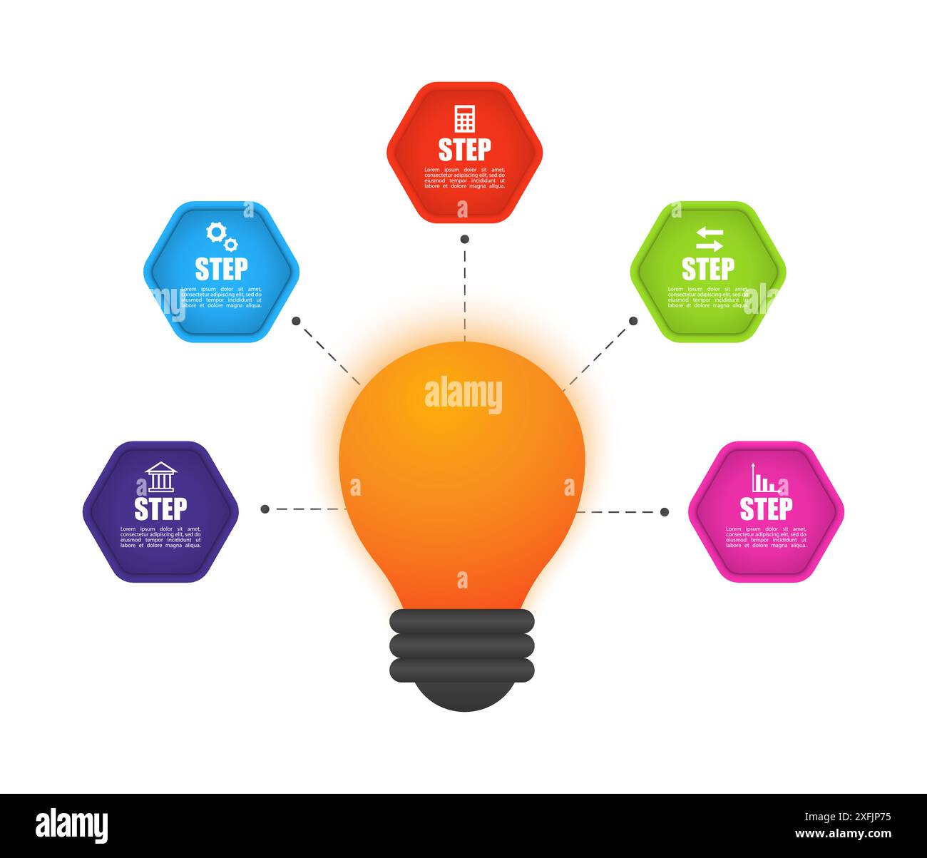Business data visualization, infographic concept, vector illustration on white background Stock Vector