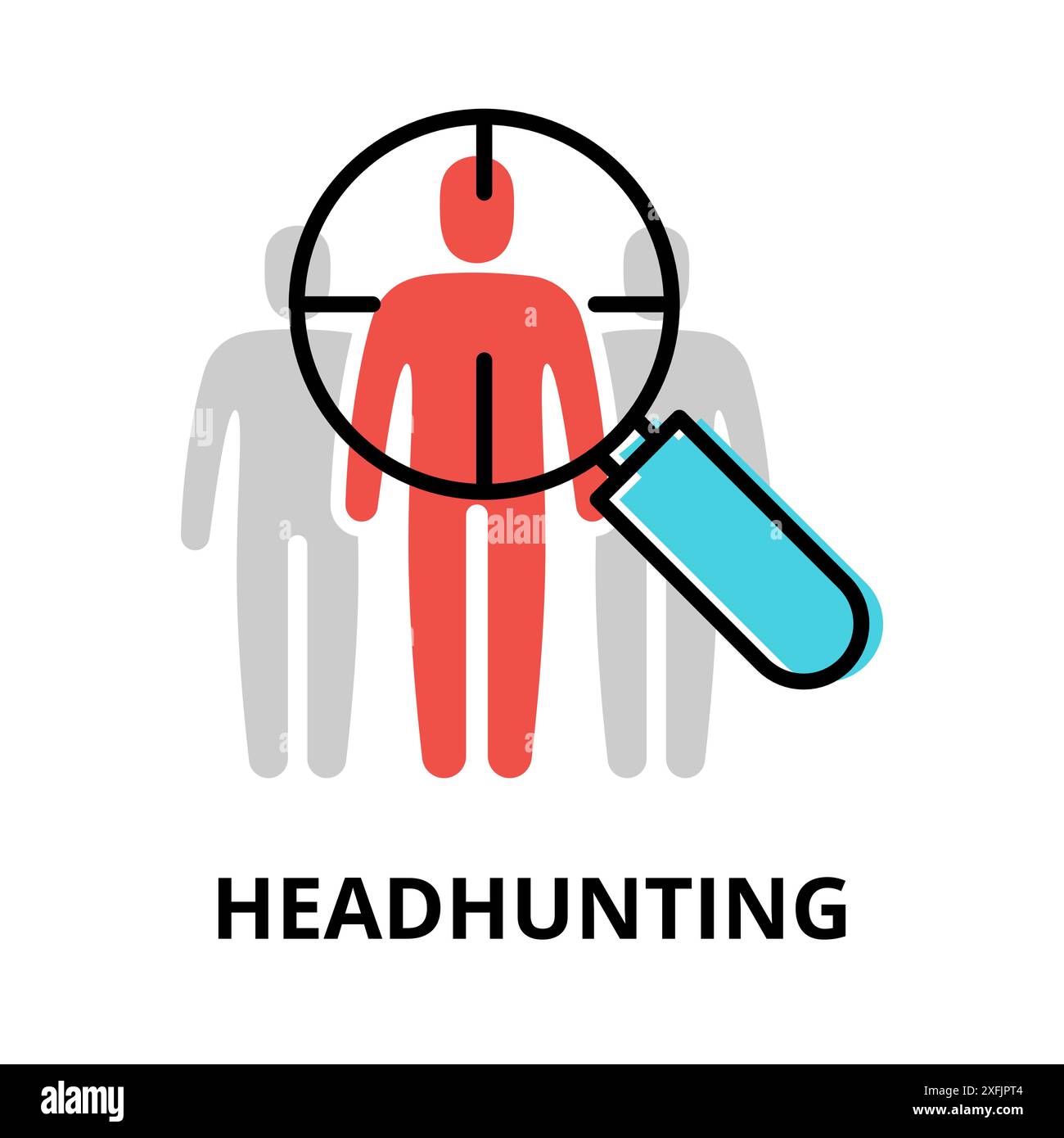 Concept of Headhunting icon, modern flat thin line design vector ...