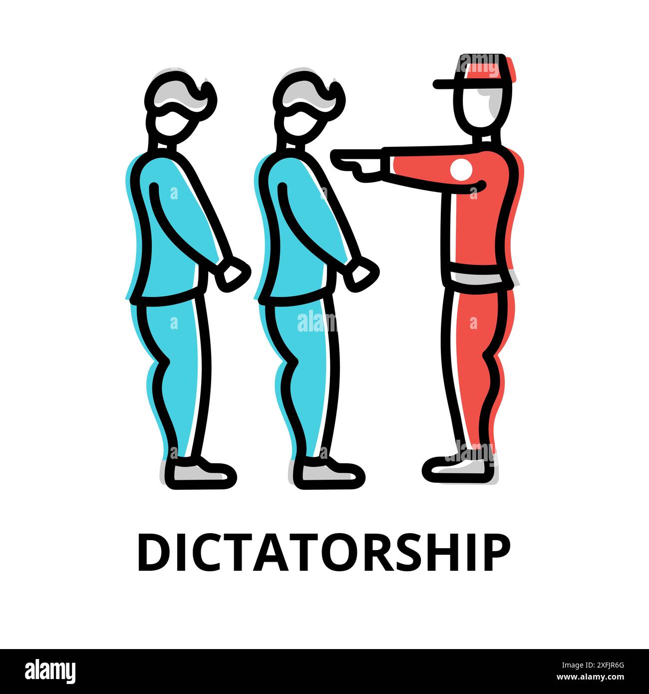 Dictatorship icon concept, politics collection, flat line vector 