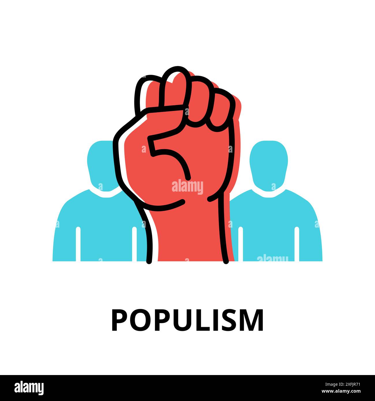 Populism icon concept, politics collection, flat line vector ...