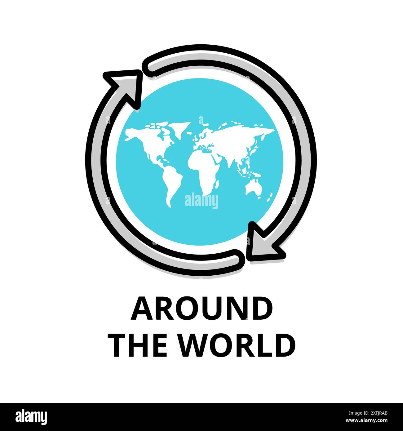 Icon concept of Around the World, travel collection, modern flat line ...
