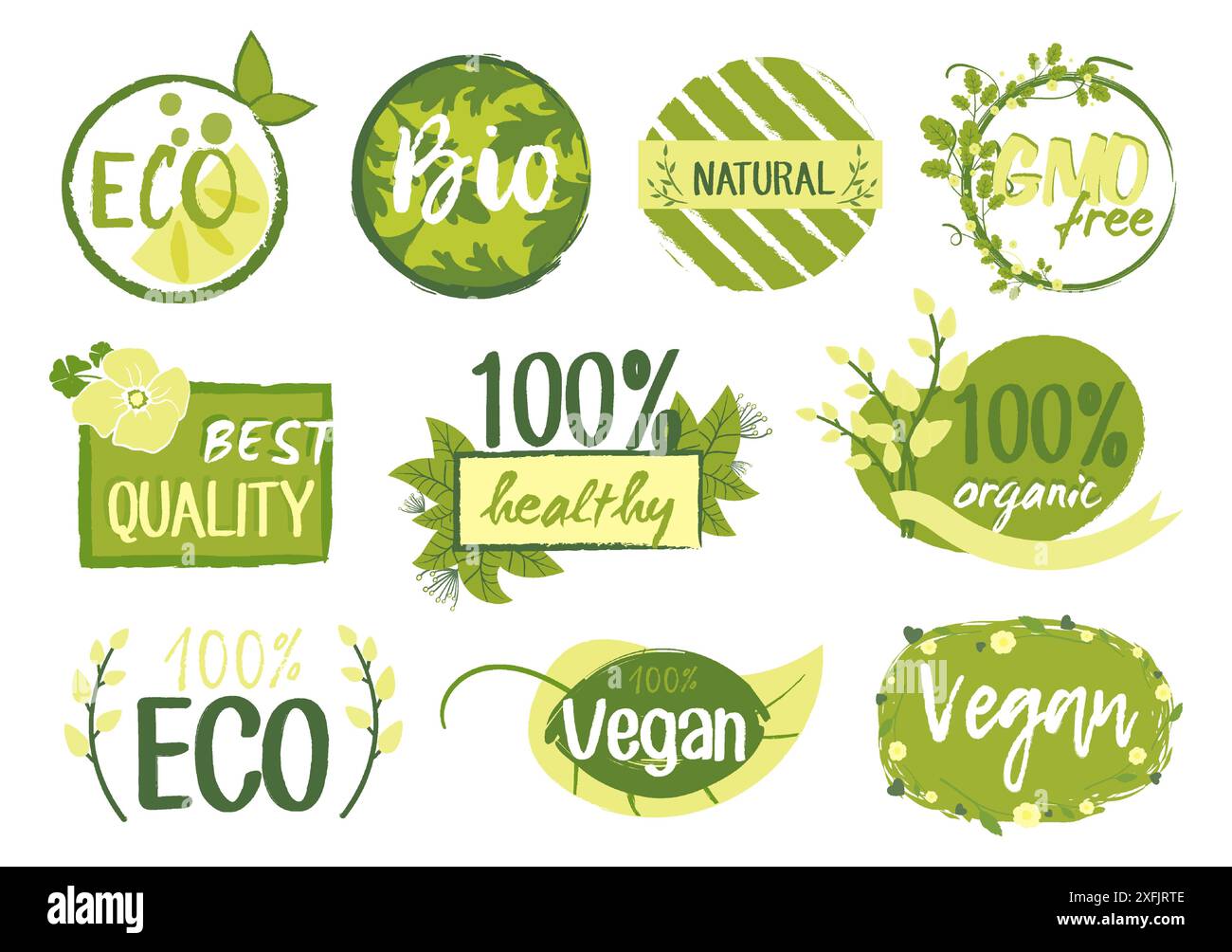Set vector eco badge hi-res stock photography and images - Alamy