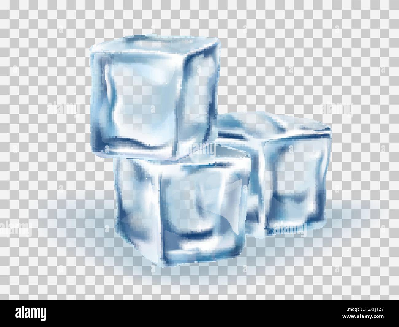 Ice Cubes Block concept on transparency background, realistic vector ...