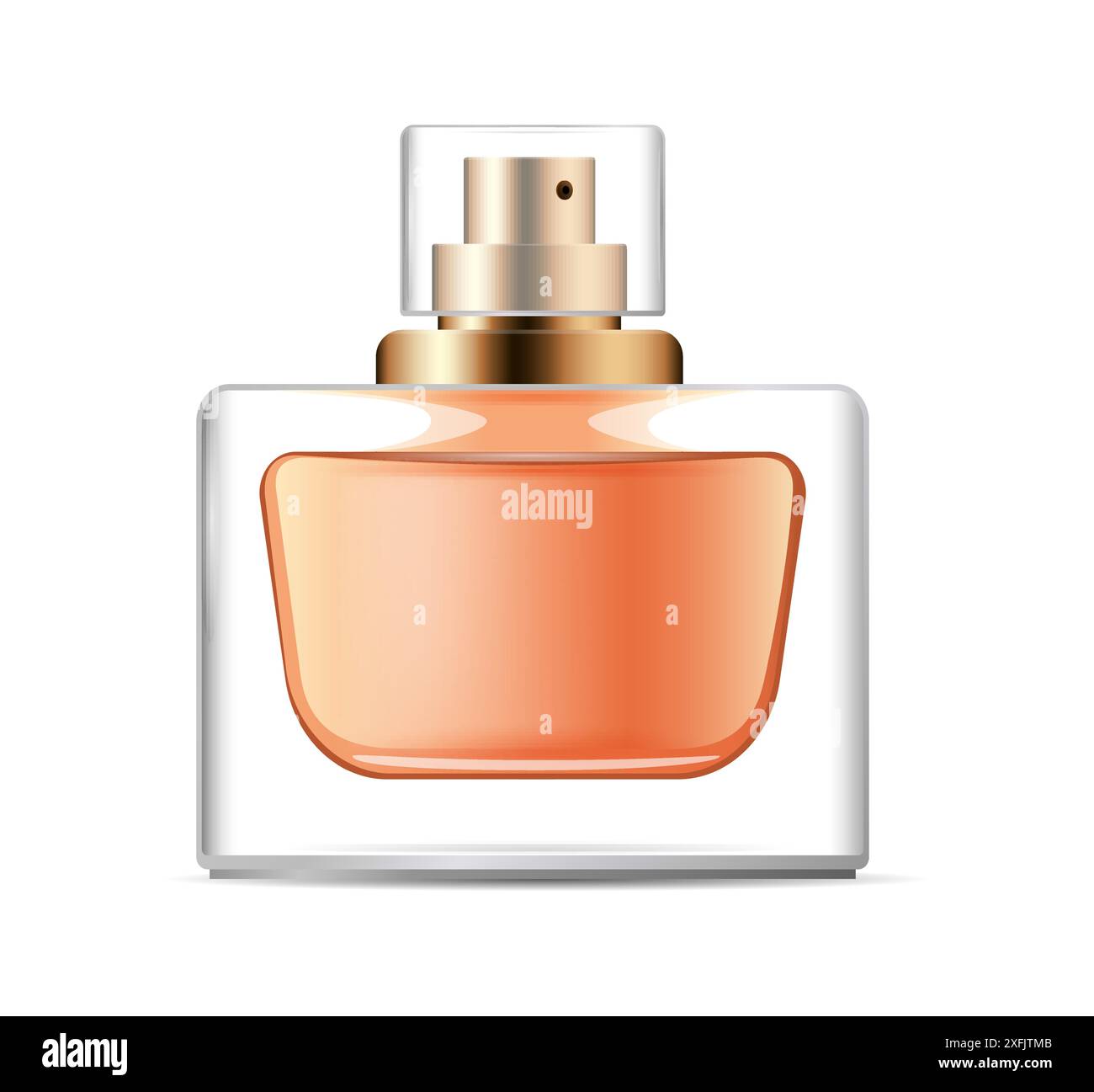 Perfume Bottle on white background, realistic vector illustration close-up Stock Vector