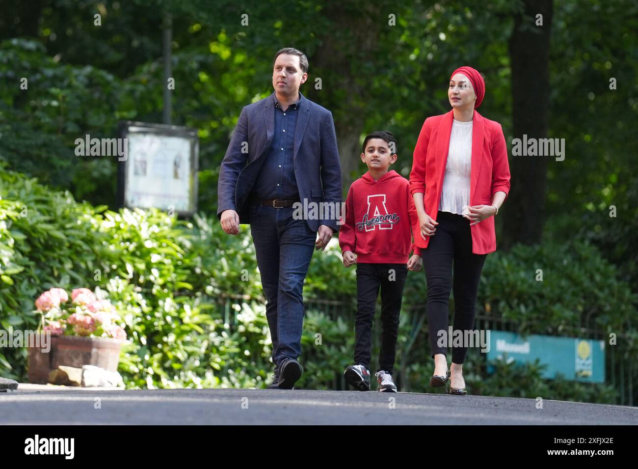 Scottish Labour leader Anas Sarwar with his wife Furheen, and son ...