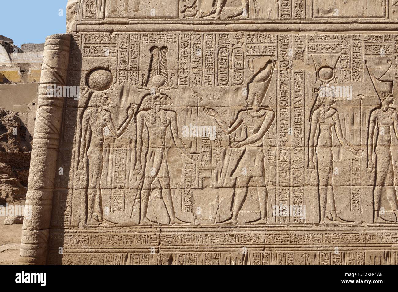 Exterior walls at the Temple Of Khnum at Esna, Egypt Stock Photo - Alamy